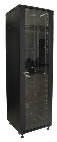 前门玻璃 2米 黑色豪华网络机柜 （42U）